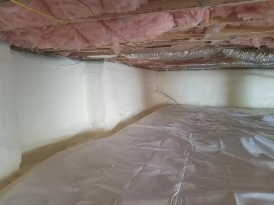 Crawl space encapsulation with closed-cell spray foam for Roof Waterproofing in Bradley